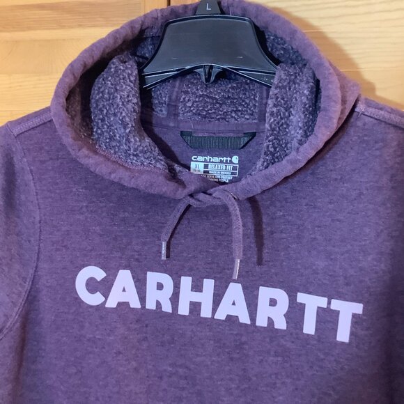 Carhartt Hoodie Xl Relaxed Fit Magenta Color - Picture 5 of 10